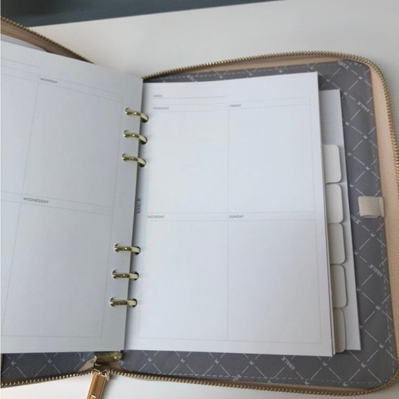 Kikki.K A5 Beige Croco Leather Zippered Planner - Picture 11 of 11